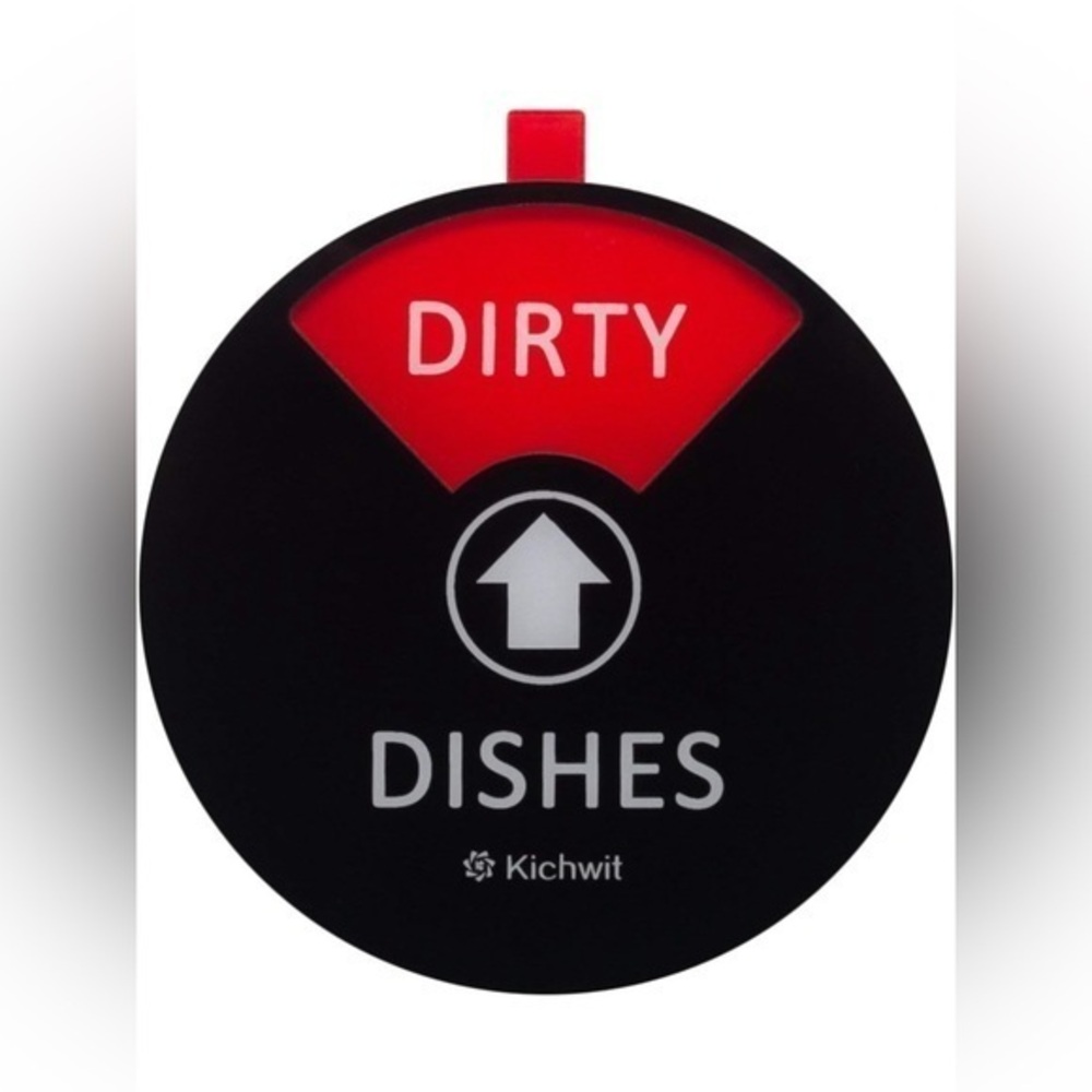 Kichwit Clean Dirty Dishwasher Magnet Sign – 4 Inch Round, Black